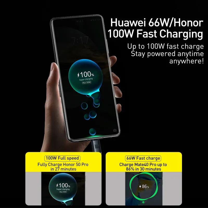 Câble USB Type-C Baseus 6 A, charge rapide 66 W 2