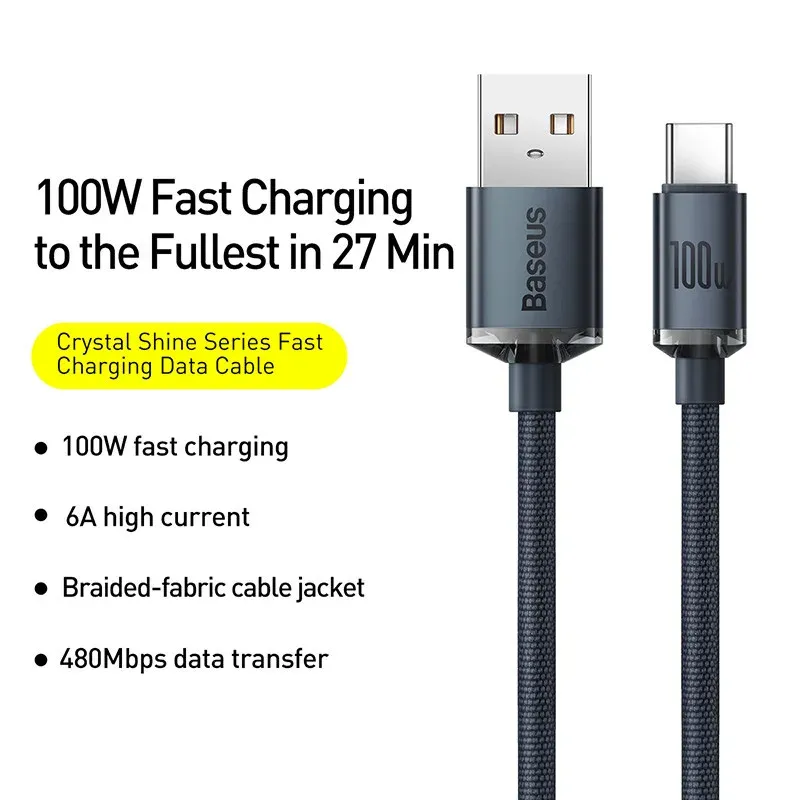 Câble USB Type-C Baseus 6 A, charge rapide 66 W 6