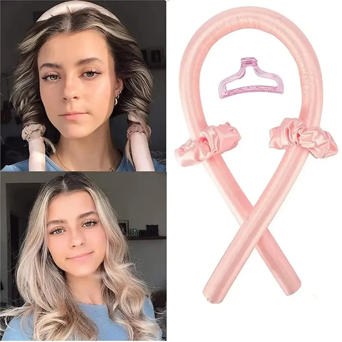 Bandeau bouclage sans chaleur en soie, rouleaux à cheveux en ruban, bandeau doux pour dormir, bigoudis paresseux, outils de coiffure - Image 1