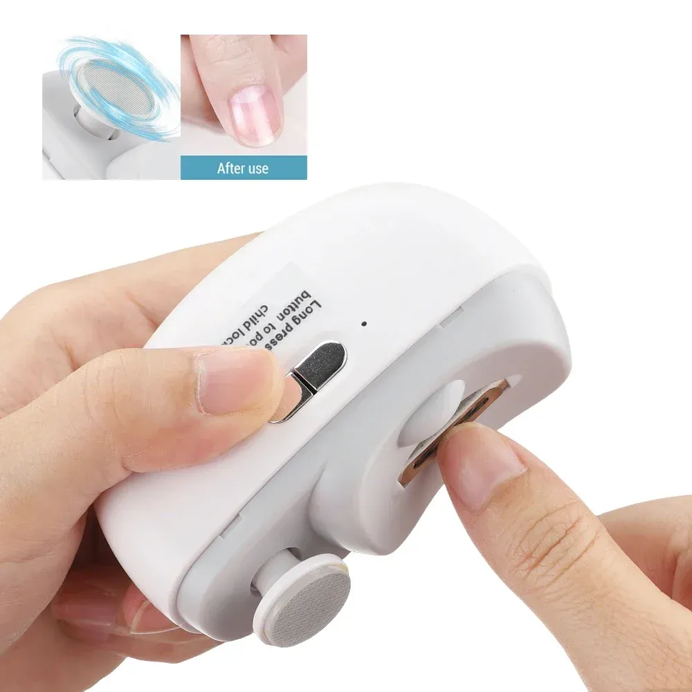 Coupe-ongles électrique automatique de sécurité avec lumière LED, portable et polissage, pour enfants, adultes et personnes âgées - Image 1