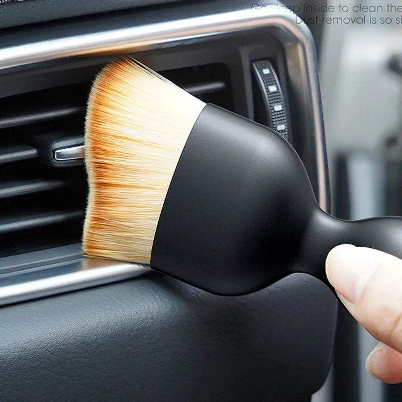 Brosse douce de nettoyage pour grilles d'aération de voiture avec boîtier, outil de nettoyage intérieur automobile 5