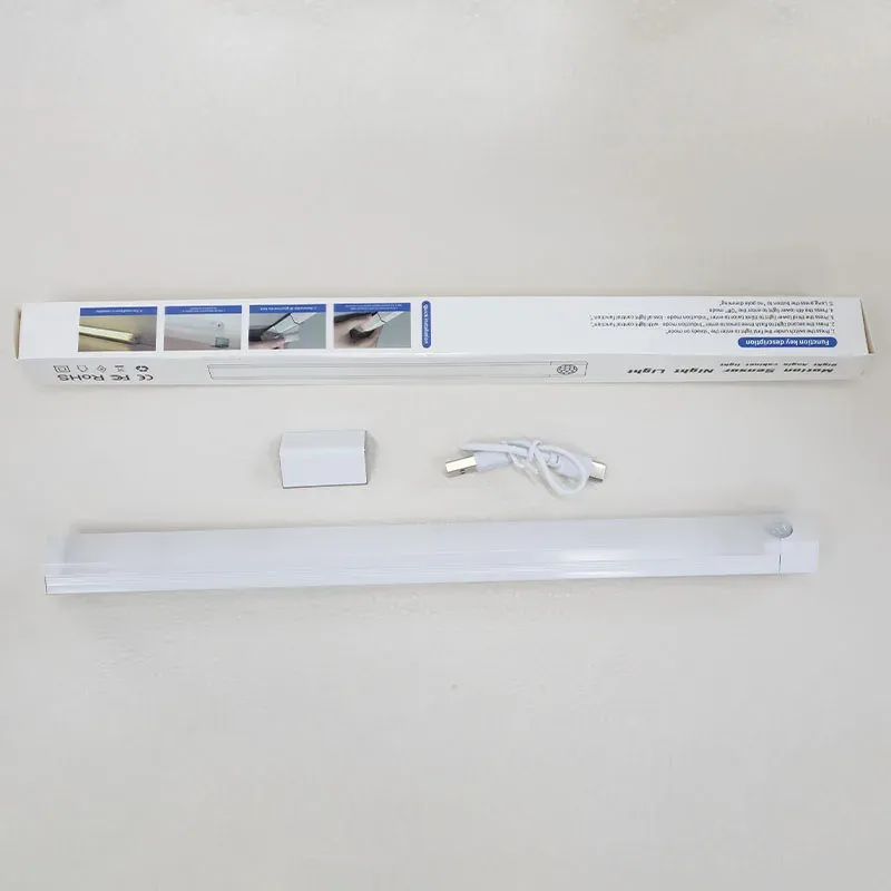 Bande lumineuse LED rechargeable USB avec capteur de mouvement magnétique, veilleuse sans fil pour cuisine et armoire 7