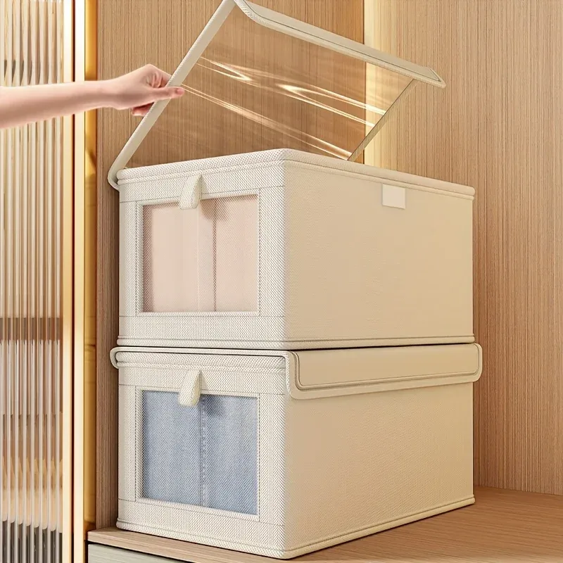 Détail de la fenêtre transparente de la boîte de rangement