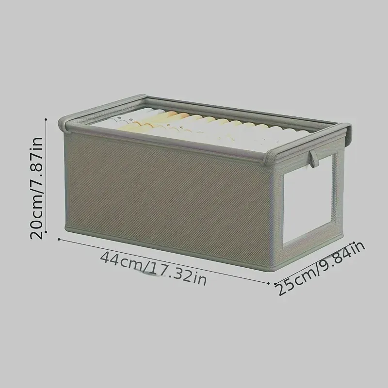 Grande boîte de rangement pliable en toile avec fenêtre transparente – Organisateur pour vêtements, gain de place, rangement de placard à domicile 10