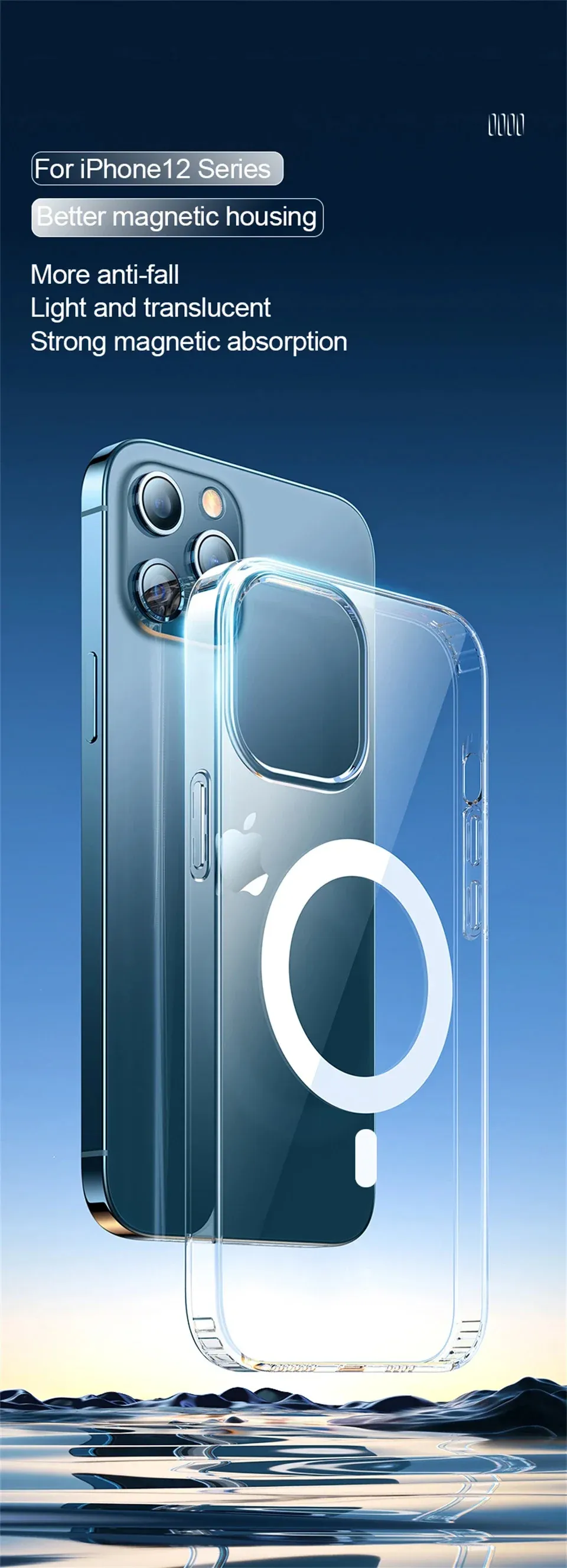 Détail de la coque magnétique transparente