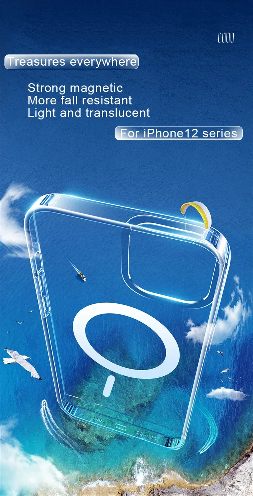 Coque magnétique acrylique pour iPhone