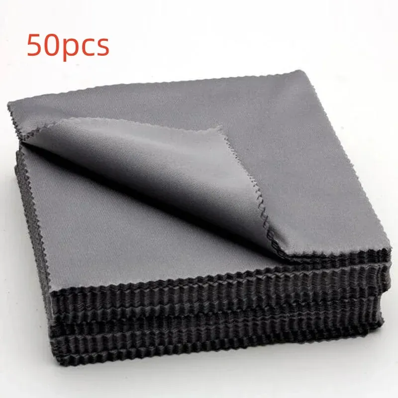 Chiffon de nettoyage en microfibre noir/gris, 15 x 15 cm, pour lunettes de soleil et objectifs 8