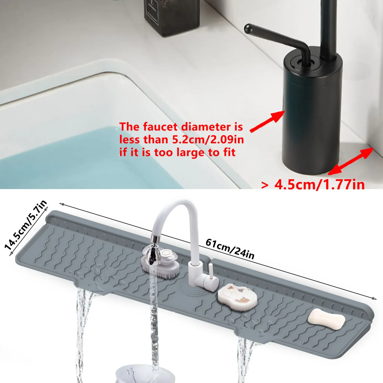 Tapis de récupération d'eau dans une salle de bain