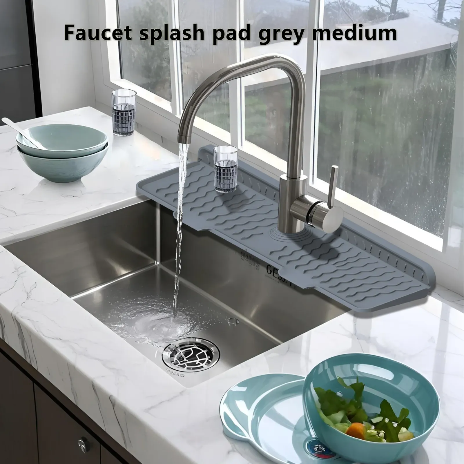 Tapis de séchage en silicone en situation d'utilisation