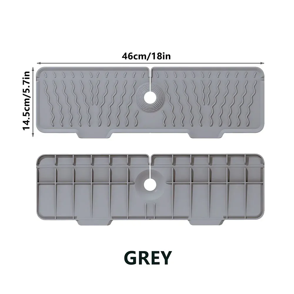 Tapis de récupération d'eau en silicone pour robinet, tapis de séchage antidérapant pour évier de cuisine, protection anti-éclaboussures et drainant 7