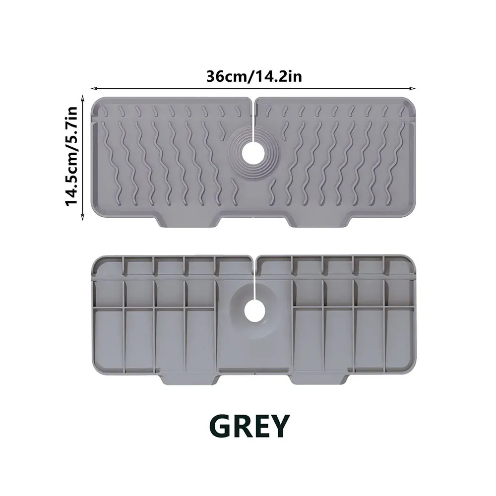 Tapis de récupération d'eau en silicone pour robinet, tapis de séchage antidérapant pour évier de cuisine, protection anti-éclaboussures et drainant 12