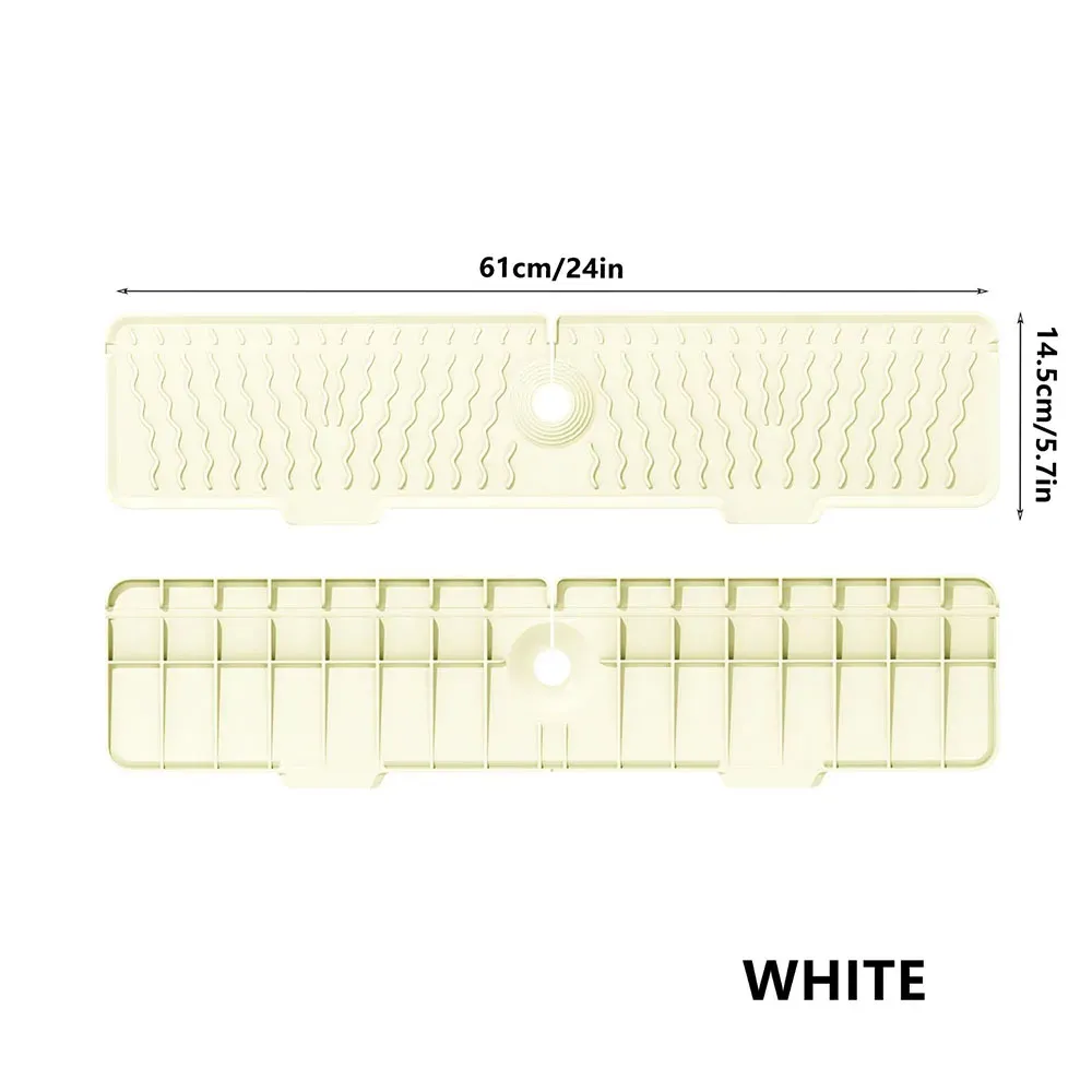 Tapis de récupération d'eau en silicone pour robinet, tapis de séchage antidérapant pour évier de cuisine, protection anti-éclaboussures et drainant 11