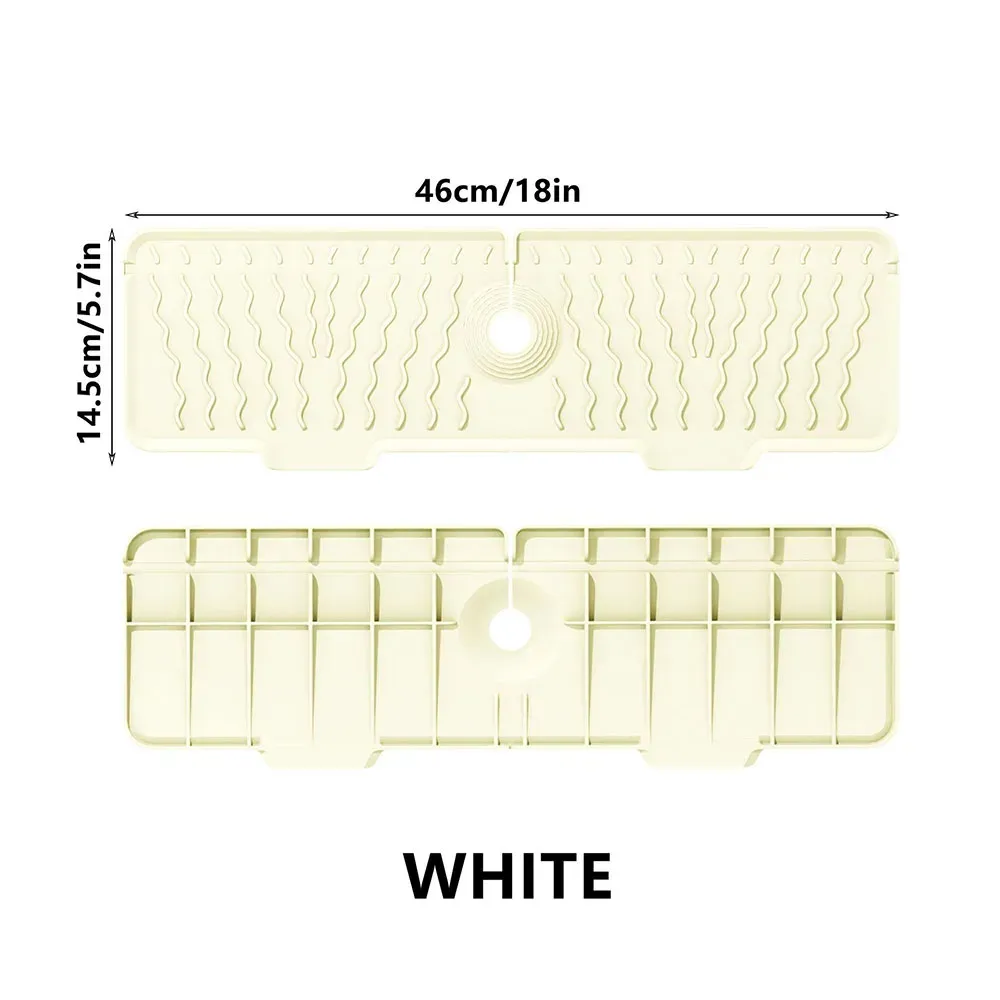 Tapis de récupération d'eau en silicone pour robinet, tapis de séchage antidérapant pour évier de cuisine, protection anti-éclaboussures et drainant 10