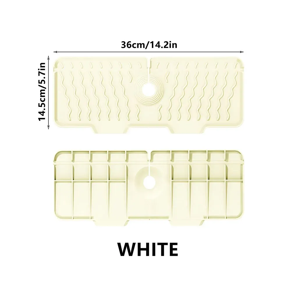 Tapis de récupération d'eau en silicone pour robinet, tapis de séchage antidérapant pour évier de cuisine, protection anti-éclaboussures et drainant 9