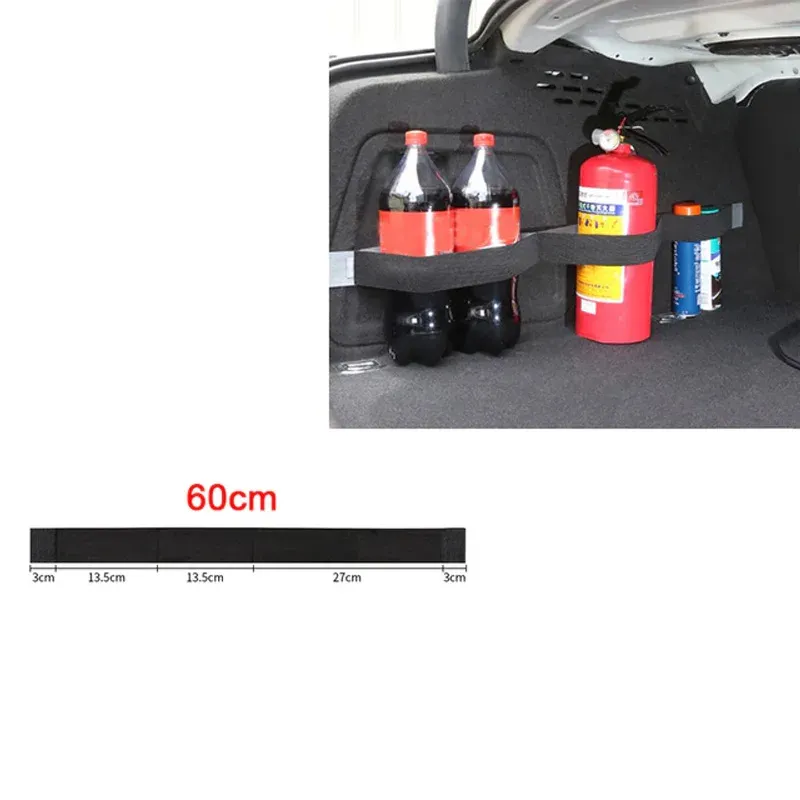 Filet de rangement pour coffre arrière de voiture en maille élastique à sangles fixes 14