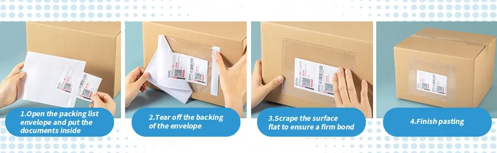 Pochettes d'expédition auto-adhésives en situation