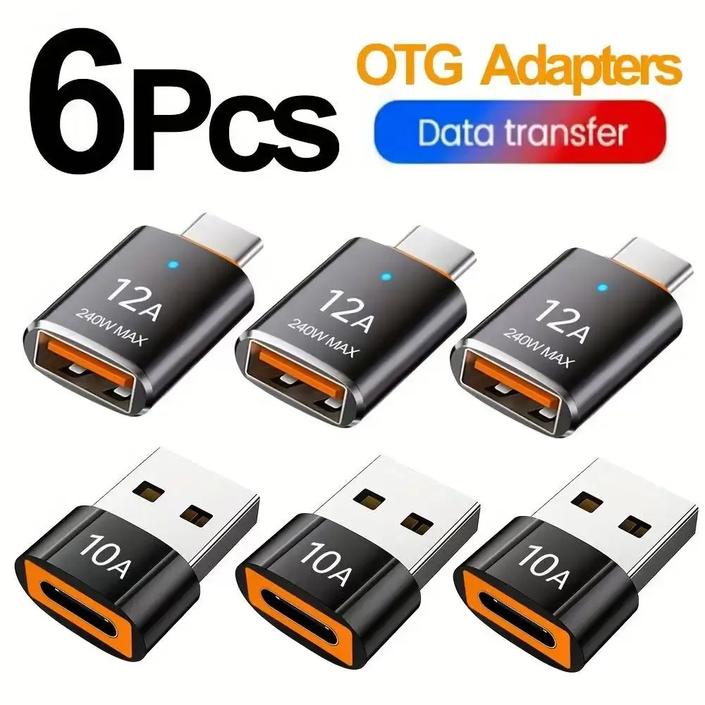 Adaptateur USB 3.0 vers USB-C OTG avec LED, USB-C mâle vers USB-A femelle, compatible iPhone 15, tablettes, ordinateurs portables et smartphones Android