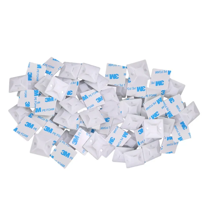 Clips de câbles auto-adhésifs, organiseur de fils, noir et blanc, lot de 50 ou 100 pièces 1