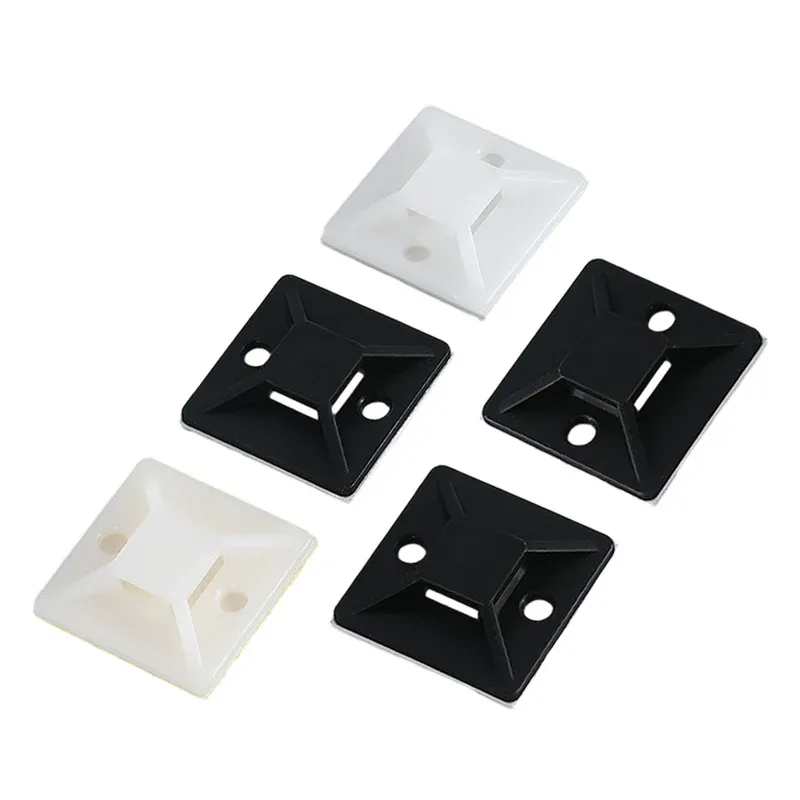 Clips de câbles auto-adhésifs, organiseur de fils, noir et blanc, lot de 50 ou 100 pièces 4