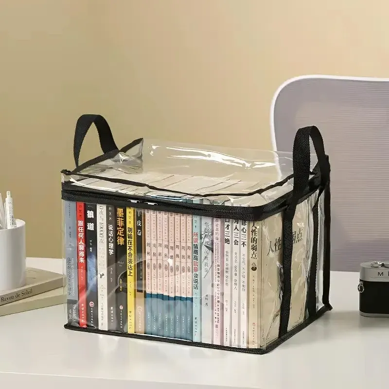 Organisateur pliable transparent et étanche pour livres, idéal pour dortoir étudiant