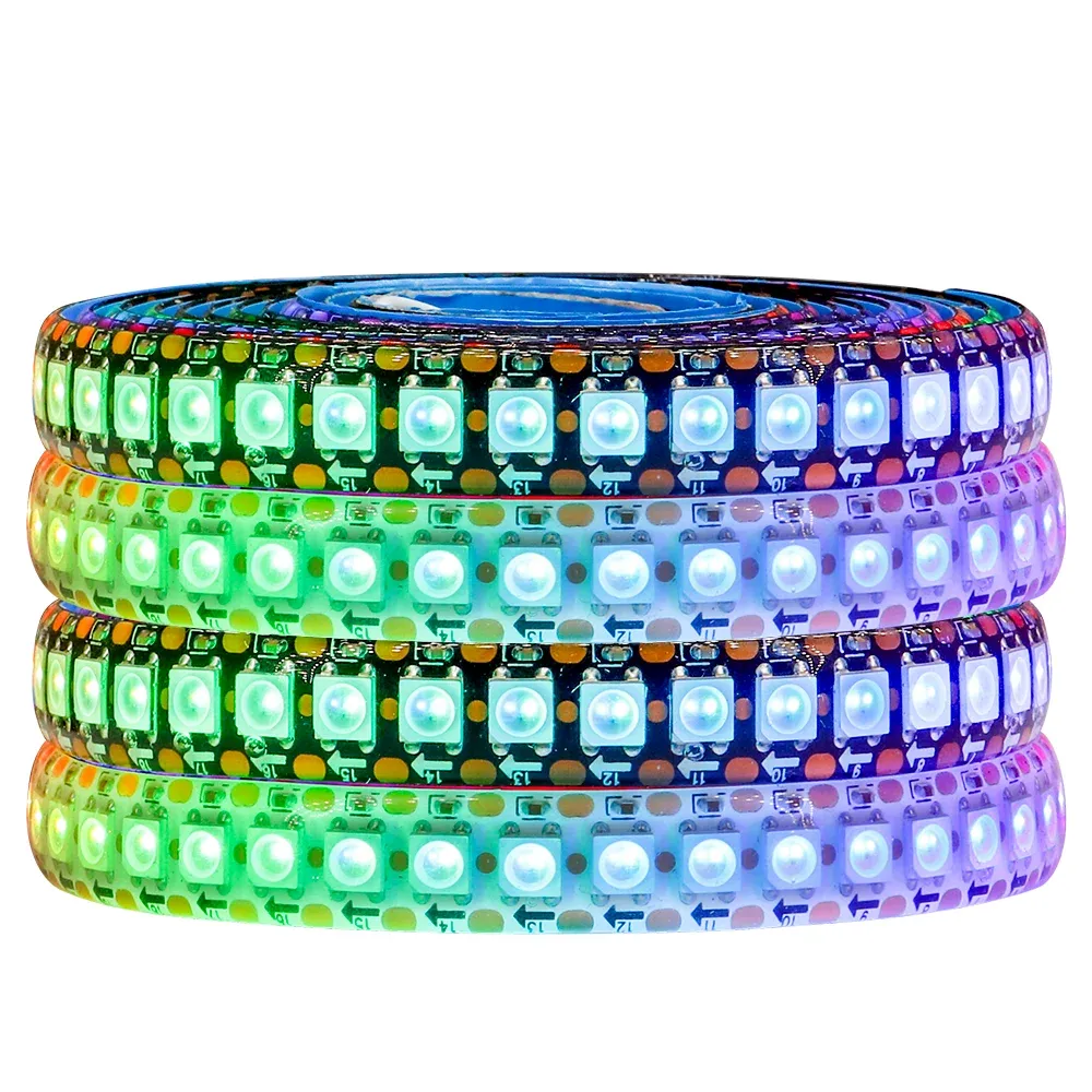 Bandes LED programmables 1 à 5 m, 144 LED/m, WS2812B, WS2813, WS2815, RVB 5050, rubans LED à défilement de couleurs, 5 à 12 V CC