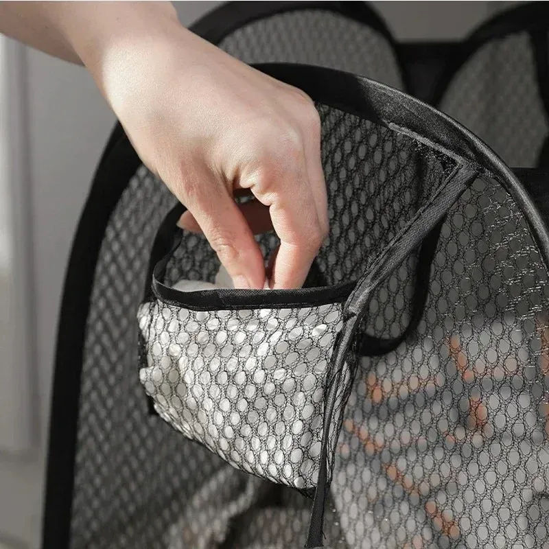 Panier à linge pliable et ventilé en forme de squelette, grande capacité, portable et facile à ranger 3