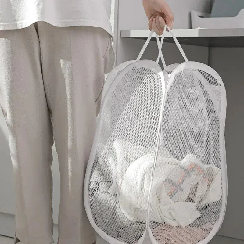 Panier à linge pliable et ventilé en forme de squelette, grande capacité, portable et facile à ranger 5