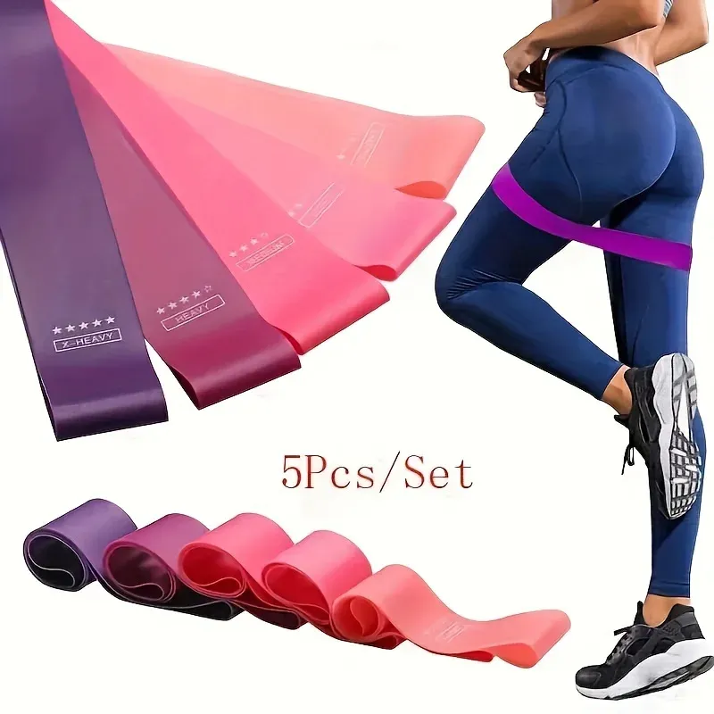 Ensemble de 5 bandes de résistance en TPE pour fitness, yoga et Pilates - Image 1
