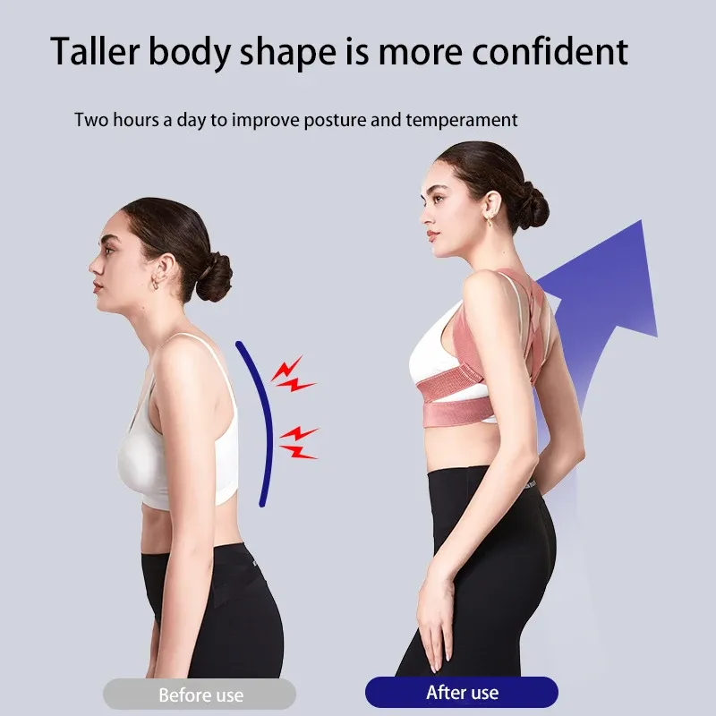 Correcteur de posture invisible pour adultes avec sangles, pour le maintien de la taille, de la poitrine et du cou 3