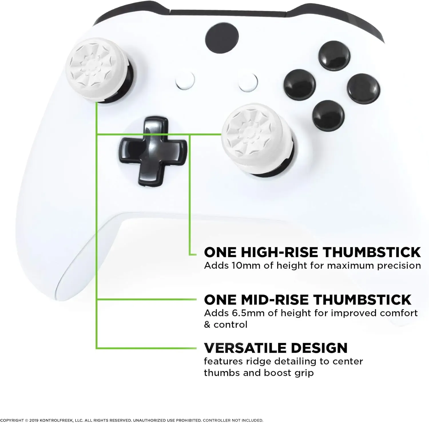 Capuchons d'extension de poignée pour manette Xbox Série, lot de 2, couvertures de stick haut et bas compatibles Xbox One et One S 22