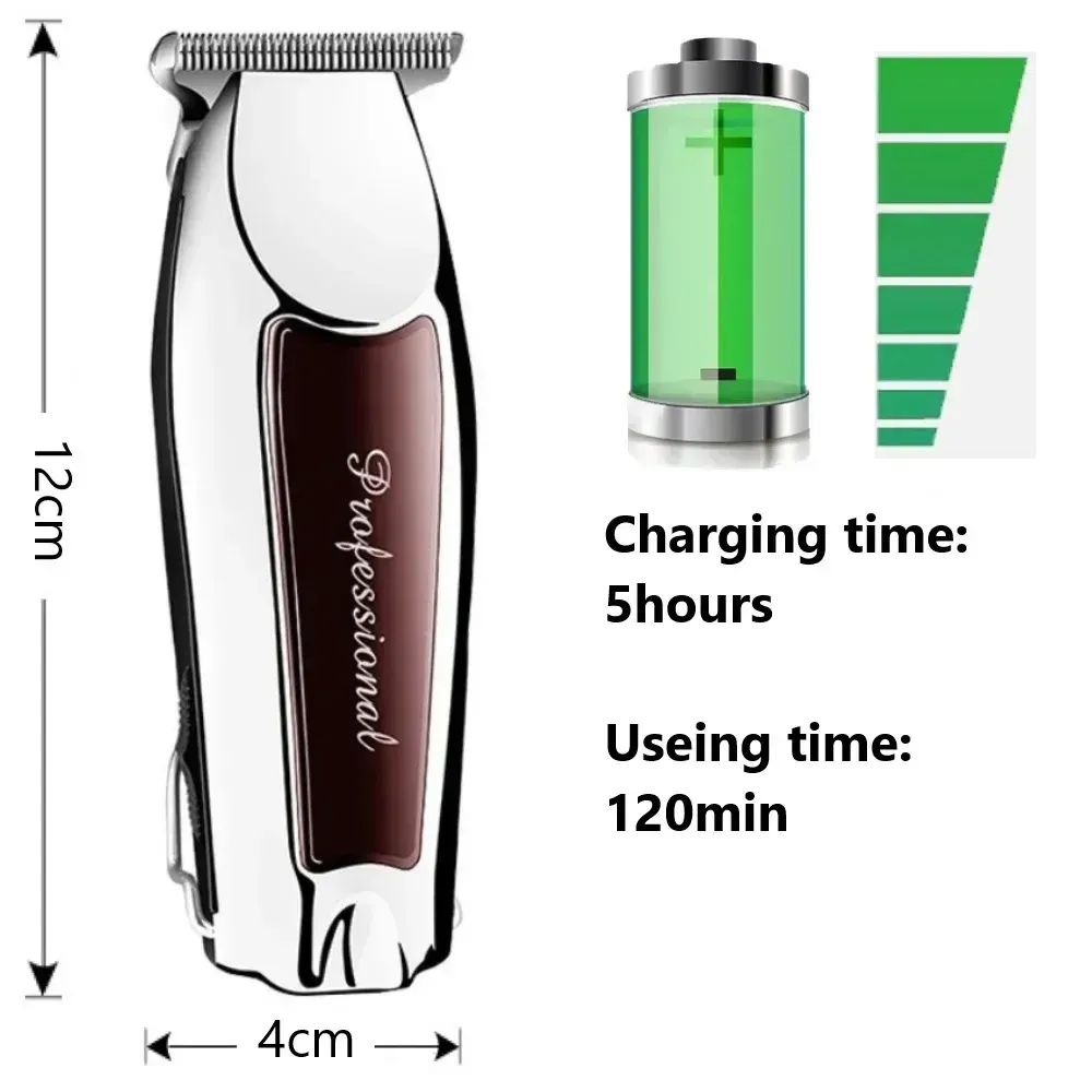 Tondeuse à cheveux sans fil rechargeable pour hommes, tondeuse électrique professionnelle pour barbe et cheveux 4