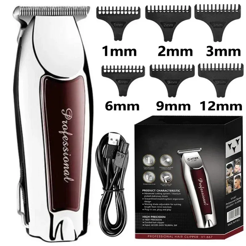 Tondeuse à cheveux sans fil rechargeable pour hommes, tondeuse électrique professionnelle pour barbe et cheveux 7