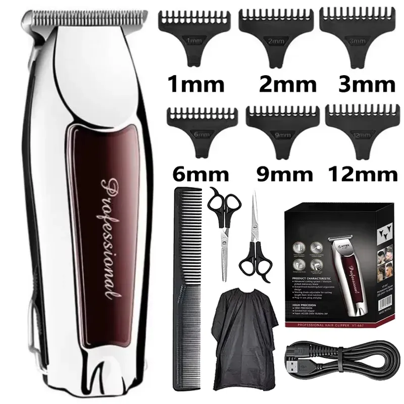 Tondeuse à cheveux sans fil rechargeable pour hommes, tondeuse électrique professionnelle pour barbe et cheveux 10