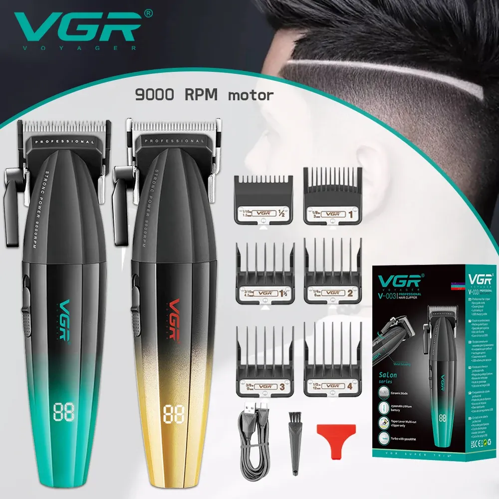 VGR Tondeuse à cheveux professionnelle sans fil, moteur 9000 tr/min, pour hommes, V-003 - Image 1