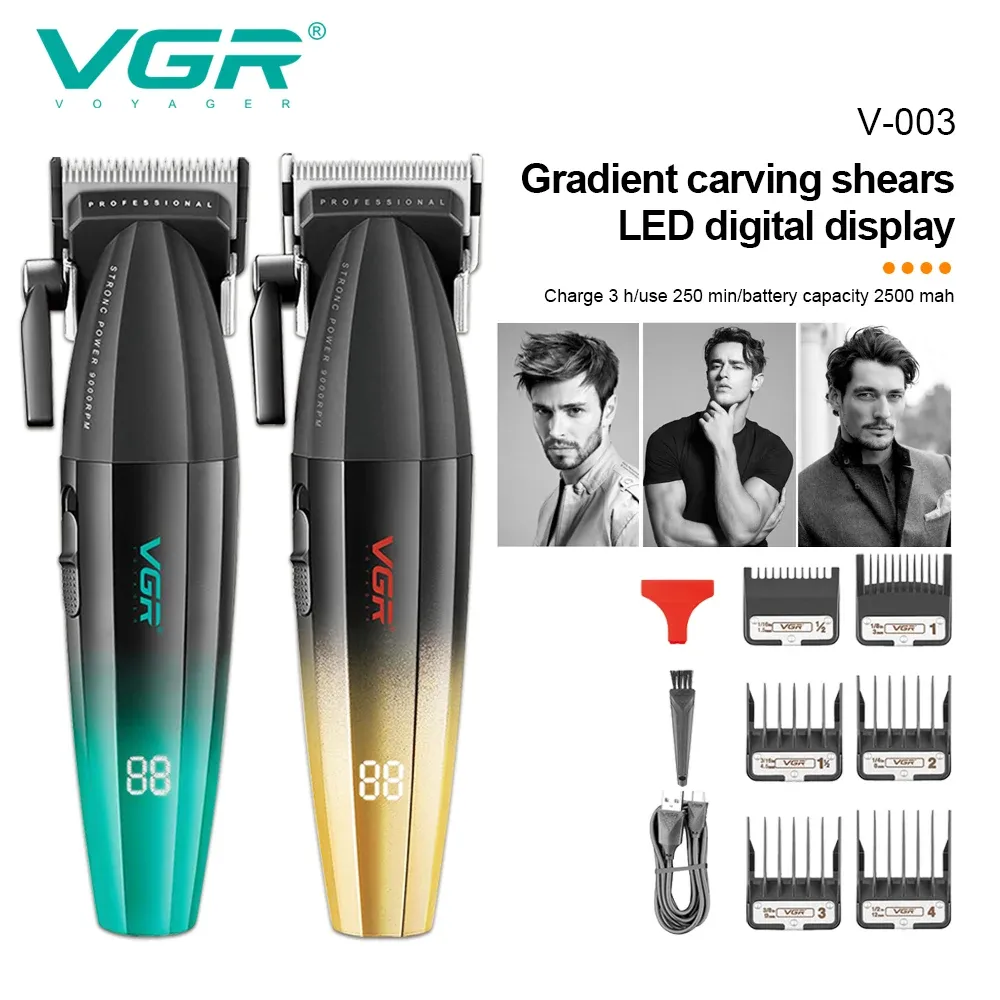 VGR Tondeuse à cheveux professionnelle sans fil, moteur 9000 tr/min, pour hommes, V-003 3