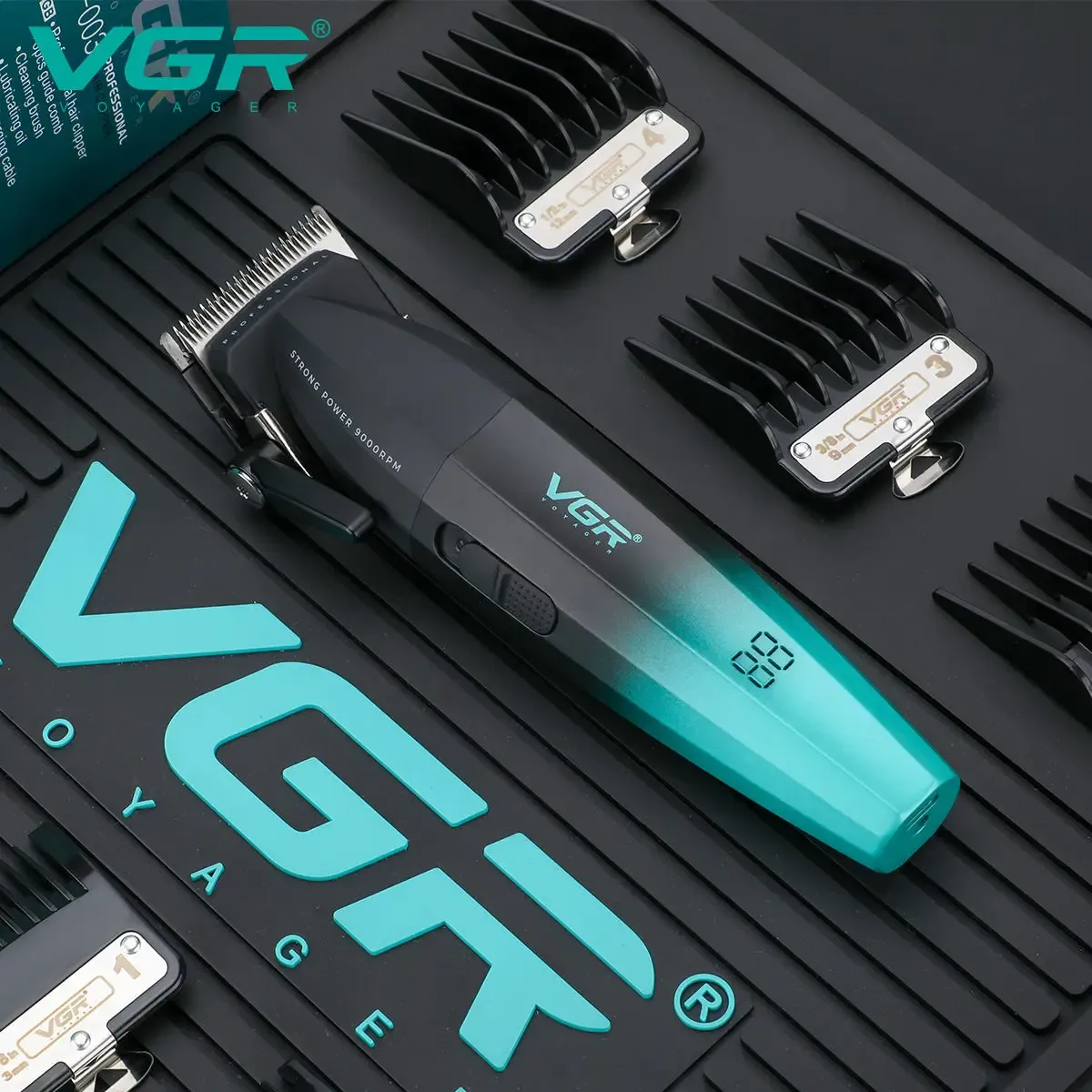 VGR Tondeuse à cheveux professionnelle sans fil, moteur 9000 tr/min, pour hommes, V-003 2