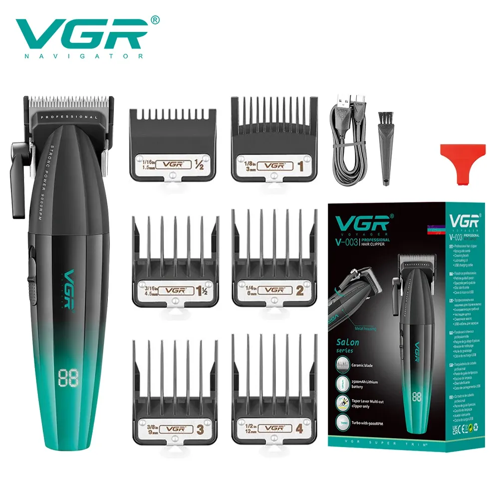 VGR Tondeuse à cheveux professionnelle sans fil, moteur 9000 tr/min, pour hommes, V-003 9