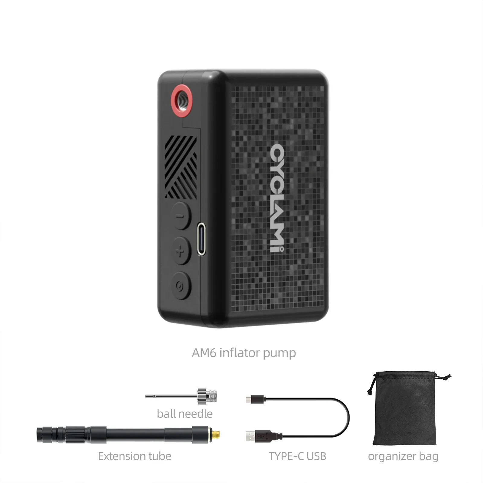 Pompe à air automatique portable 130 PSI CYCLAMI AM6 avec affichage de la pression, gonfleur électrique de poche pour pneus de VTT et vélo de route, valve Presta et Schrader (FV/AV) 7