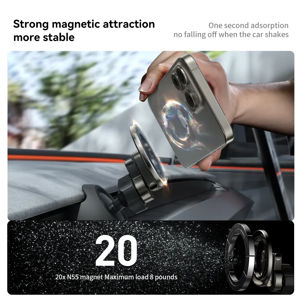 Support magnétique de téléphone YZ pour Tesla Model 3 et Model Y (Highland, Juniper), fixation sur grille d'aération, rotation à 360° 4