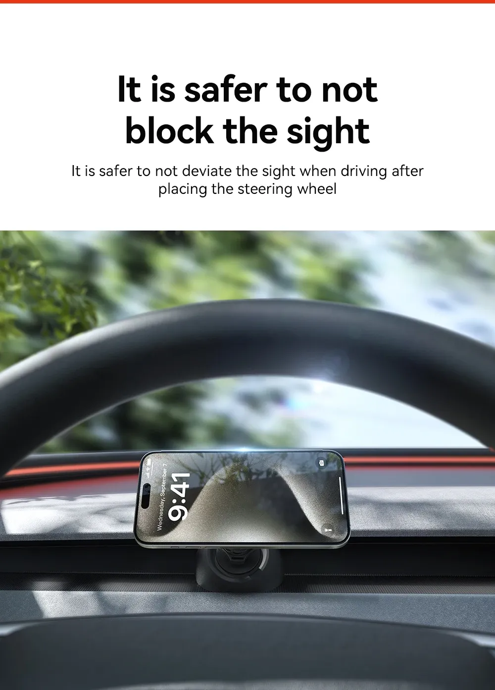 Support de voiture magnétique rotatif, vue finale
