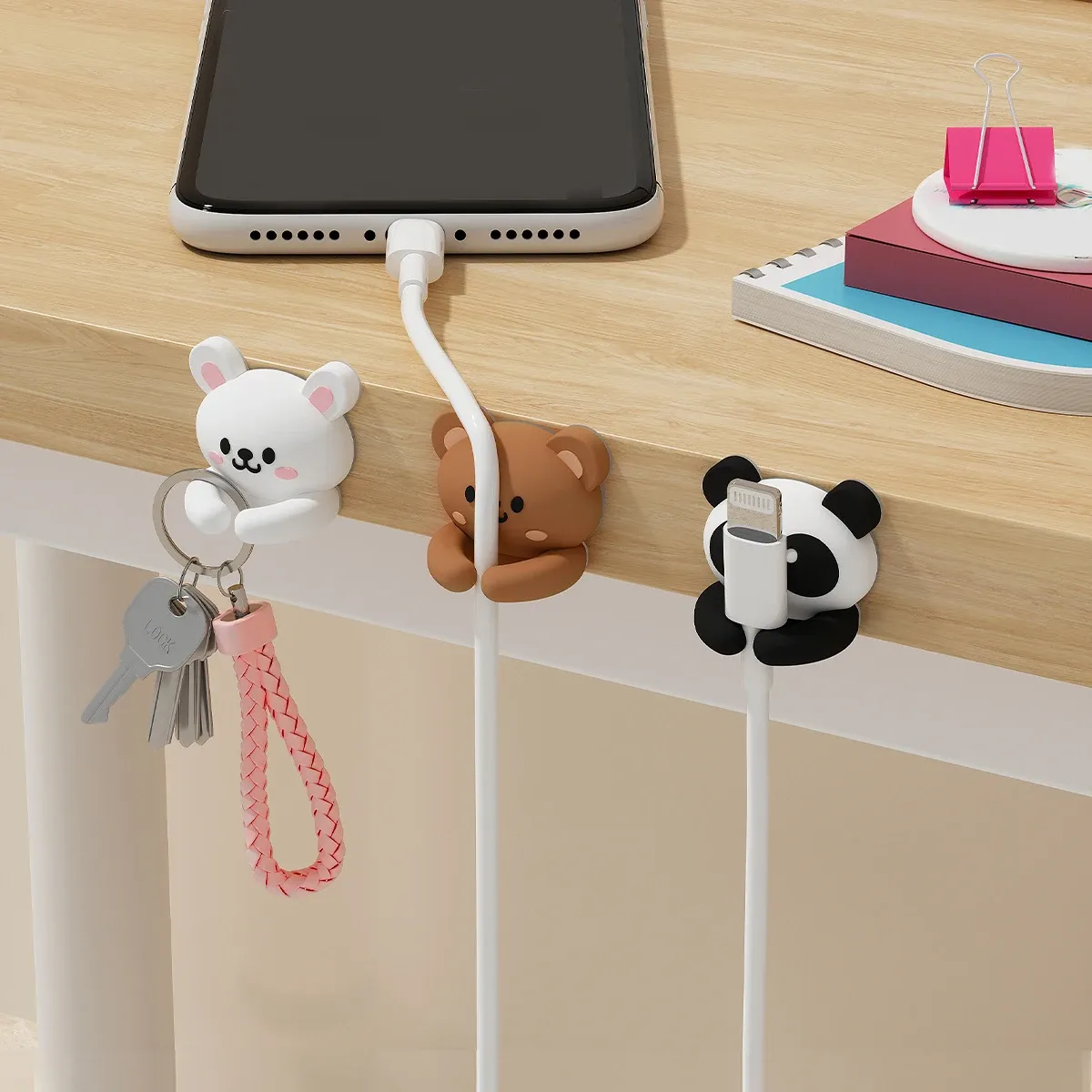 WORTHBUY Organisateur de câbles auto-adhésif pour bureau, enrouleur et clips de gestion des câbles 2
