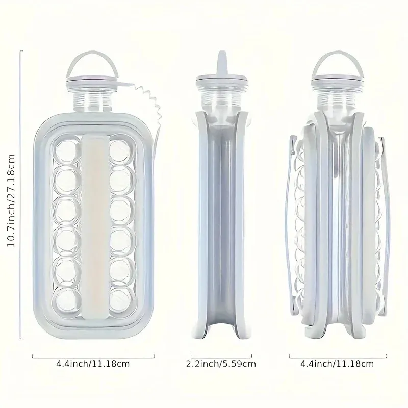 Moule à glaçons portable en silicone transparent 2 en 1, pliable, avec pichet et plateau à glace 4