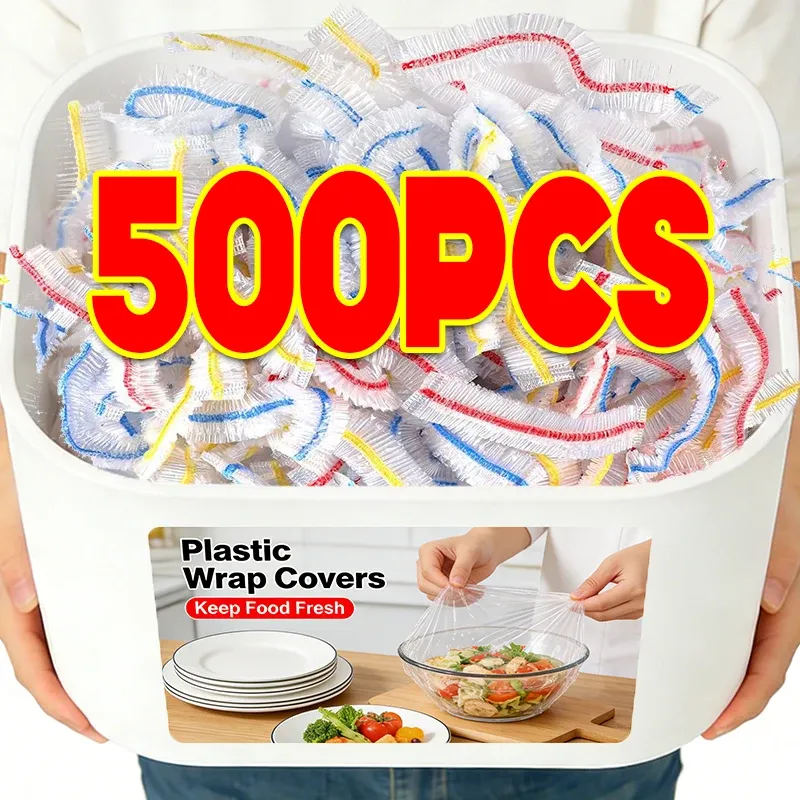 Sacs alimentaires élastiques jetables pour la conservation des aliments, couvre-aliments de cuisine pour fruits et légumes - Image 1