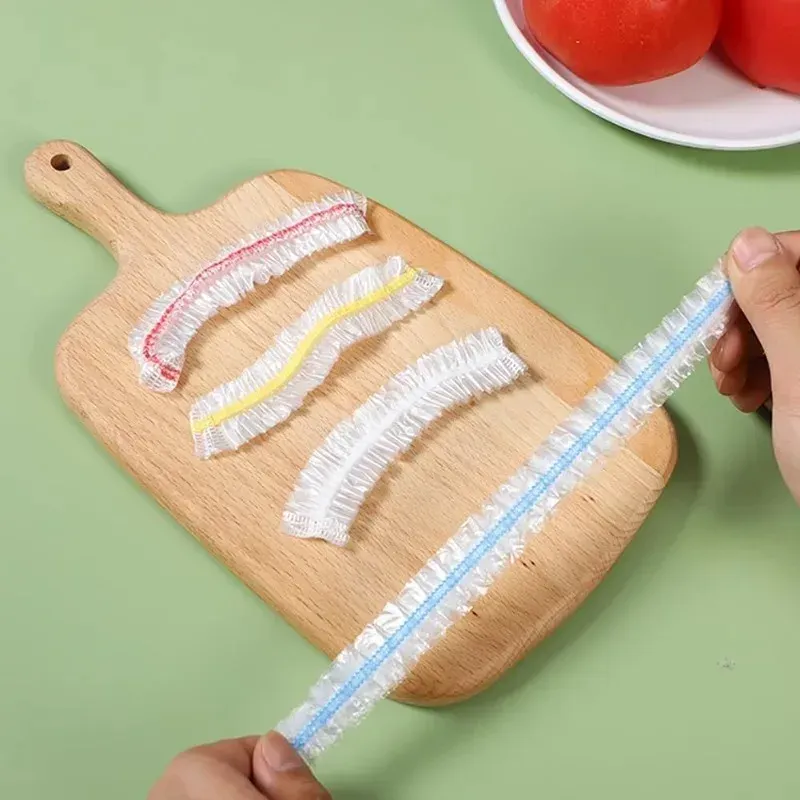 Sacs alimentaires élastiques jetables pour la conservation des aliments, couvre-aliments de cuisine pour fruits et légumes 2