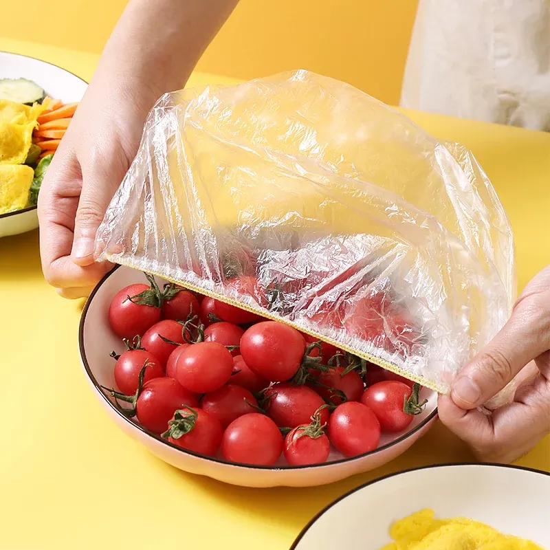 Sacs alimentaires élastiques jetables pour la conservation des aliments, couvre-aliments de cuisine pour fruits et légumes 3