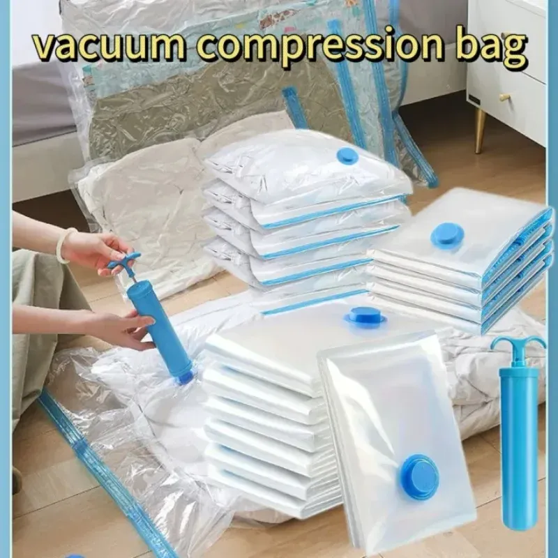 Sac sous vide pour vêtements avec pompe à main, organisateur de voyage compact pour couettes et couvertures