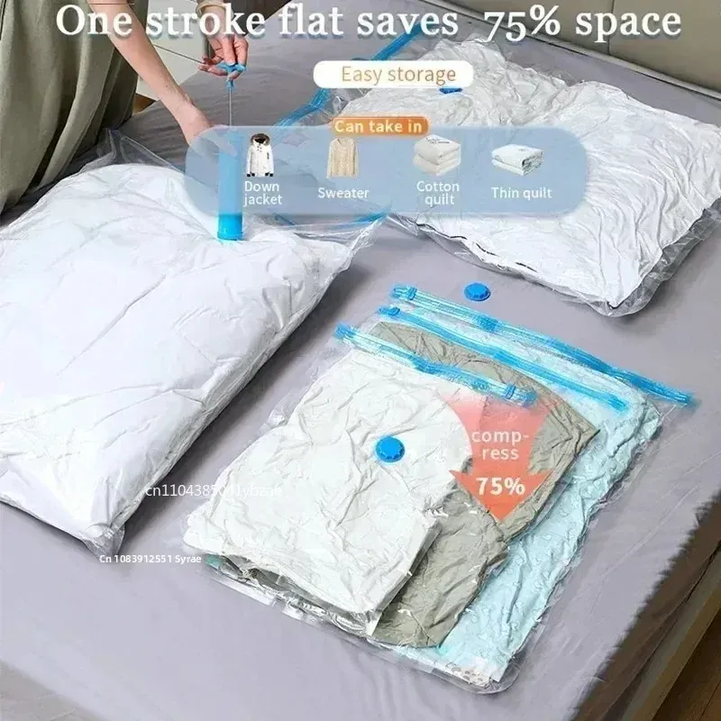 Sac sous vide pour vêtements avec pompe à main, organisateur de voyage compact pour couettes et couvertures 6