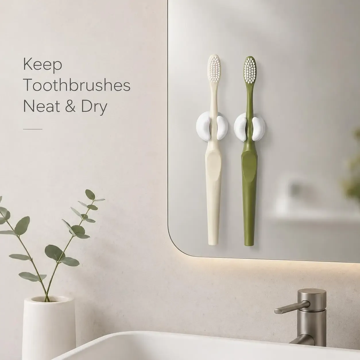 Support de brosse à dents à ventouse sans perçage, support mural en silicone pour brosse à dents, support de rangement pour brosse à dents pour lavabo de salle de bain, lot de 4 ou 6 pièces