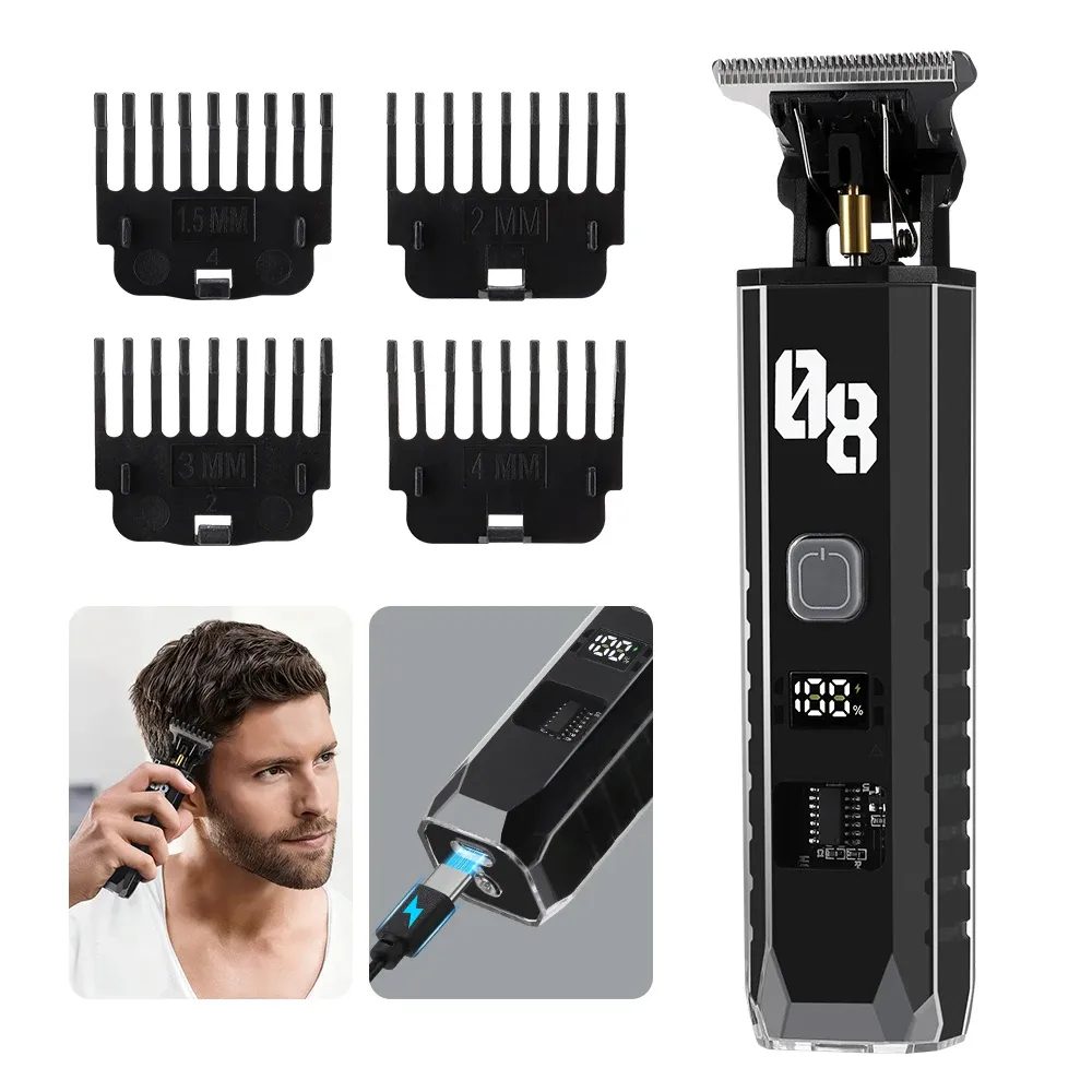 Tondeuse à cheveux électrique pour homme, tondeuse barbier professionnelle, machine de coupe de cheveux et de barbe 2