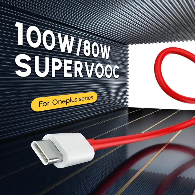 Câble USB Type-C original 80W SUPERVOOC pour OnePlus 13, 12, 11, 10T, Nord CE 4, Nord 10, Ace 3 Pro – Charge rapide 100W 2